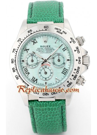 Rolex Daytona Green Leather Mens Wristwatch ROLX210