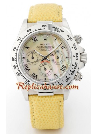Rolex Daytona Yellow Leather Mens Wristwatch ROLX209