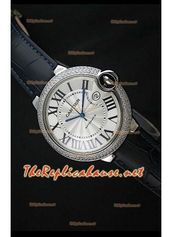 Ballon De Cartier Swiss Automatic Watch in Leather Strap