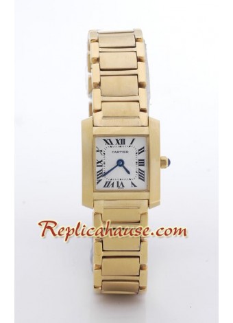 Cartier Tank Francaise Gold - Lady's Wristwatch CTR256