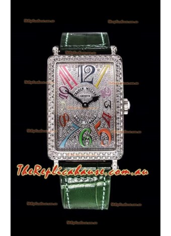 Franck Muller Long Island Color Dreams Ladies Swiss Timepiece in Green Strap