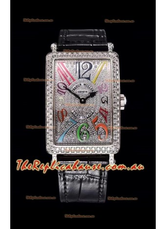 Franck Muller Long Island Color Dreams Ladies Swiss Timepiece in Black Strap