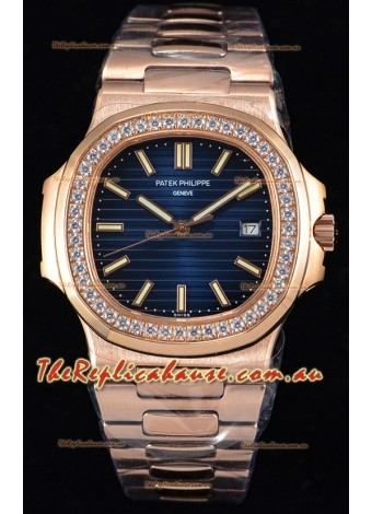 Patek Philippe Nautilus 5711/1R 1:1 Mirror Timepiece - Rounded Diamonds Bezel