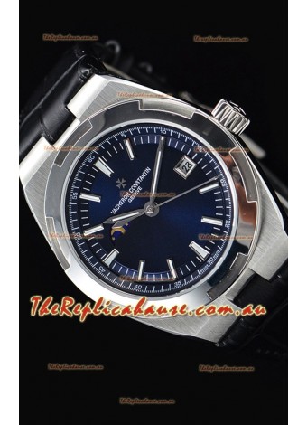 Vacheron Constantin Overseas MoonPhase Stainless Steel Swiss Timepiece in Blue Dial
