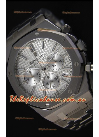 Audemars Piguet Royal Oak Chronograph Silver Toned Dial Swiss Quartz Replica Watch  - 41MM