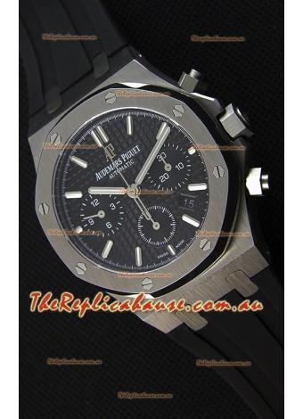 Audemars Piguet Royal Oak Chronograph Black Dial Rubber Strap Swiss Replica Watch 