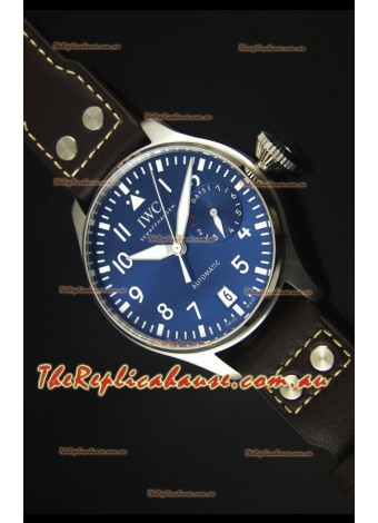 IWC Big Pilot IW500901 - Functional Power Reserve Brown Strap Blue Dial  1:1 Mirror Watch