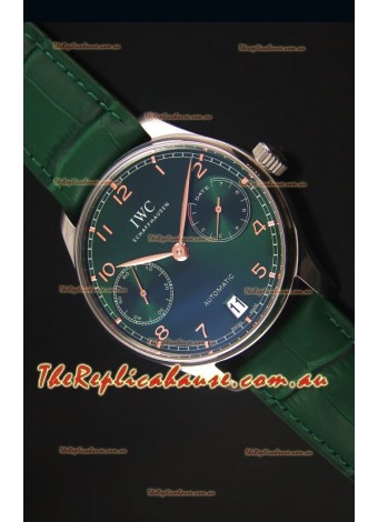 IWC Portugieser Swiss 1:1 Mirror Replica Timepiece Green Dial Steel Case Timepiece