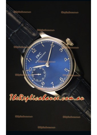 IWC Portuguese Handwind Ref# IW5242 Swiss 1:1 Mirror Blue Dial Timepiece