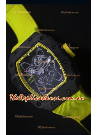 Richard Mille RM35-01 Rafael Nadal Edition Swiss Replica Timepiece Yellow Nylon Strap