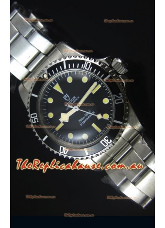 Tudor Oyster Prince Vintage 200M Black Dial Dot Markers Swiss 1:1 Mirror Replica Timepiece 