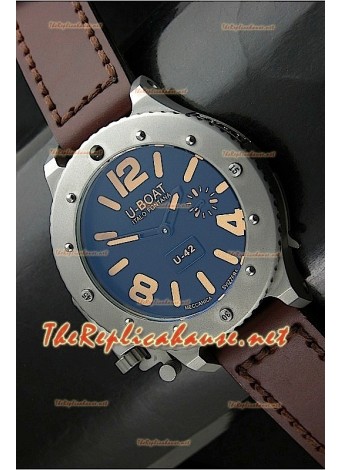 U Boat U-42 Diver Stainless Steel Swiss Watch - Orange Markers