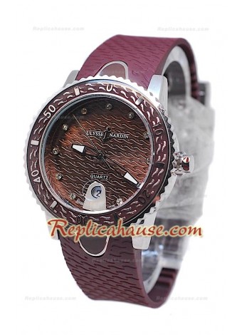 Ulysse Nardin Lady Diver Replica Watch in Brown Dial