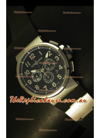 Ulysse Nardin Marine Chronograph Stainless Steel Black Arabic Dial - 1:1 Mirror Replica