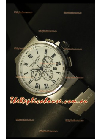Ulysse Nardin Marine Chronograph Stainless Steel White Roman Dial - 1:1 Mirror Replica