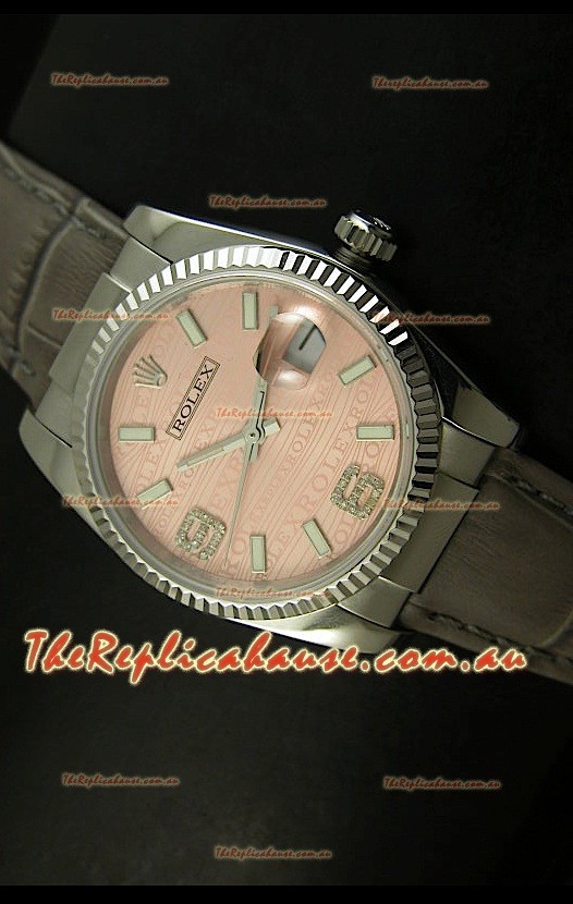 Rolex Replica Datejust Swiss Replica Watch - 37MM - Champange Dial/Grey ...