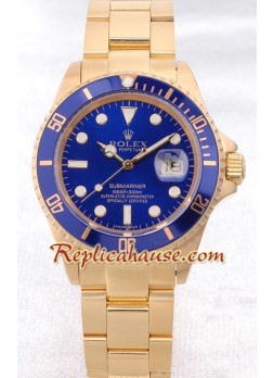 Rolex Submariner Gold Swiss Wristwatch ROLX721
