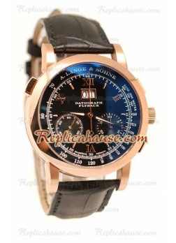 A. Lange and Sohne Datograph Flyback Chronograph Swiss Leather Wristwatch ALANGE17