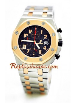 Audemars Piguet Royal Oak Offshore Swiss Quartz 18K Gold Plated Wristwatch ADPGT37