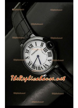 Ladies Ballon De Cartier Replica Watch in Black Casing - 28MM