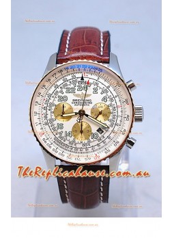 Breitling Navitimer Cosmonaute Swiss Replica Watch Gold Plated Bezel