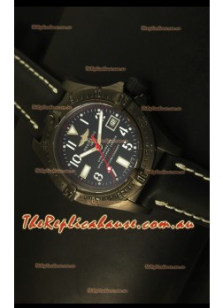 Breitling Seawolf PVD Coated Swiss Timepiece in Black Strap