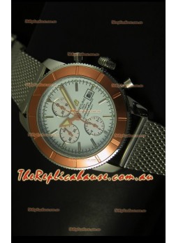 Breitling Super Ocean Gold Bezel Chronograph Swiss Timepiece 