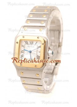 Cartier Santos 100 Two Tone Ladies Size Wristwatch CTR201