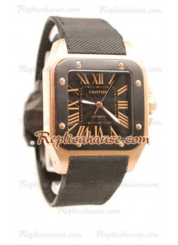 Cartier Santos 100 Carbon Swiss Wristwatch CTR162