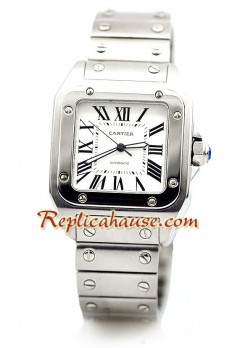 Cartier Santos 100 Stainless Steel Strap Wristwatch CTR172