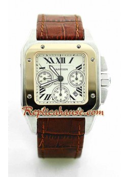 Cartier Santos 100 Chronograph Swiss Wristwatch CTR192