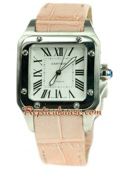 Cartier Santos 100 Swiss Mid Sized Wristwatch CTR184