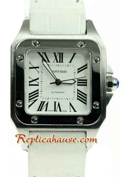 Cartier Santos 100 Swiss Mid Sized Wristwatch CTR185