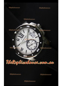 Calibre De Cartier Watch 42MM White Dial Steel Case -  1:1 Mirror Replica Watch