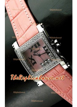 Chopard Happy Sport Ladies Watch in Pink Leather Strap