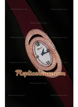 Chopard Xtravagza Rose Gold Ladies Watch in Red Strap