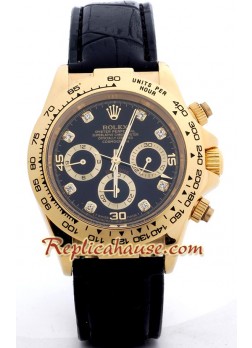 Rolex Daytona 18K Gold Wristwatch with Leather Strap ROLX572