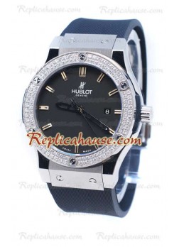 Hublot Geneve Classic Fusion Diamond Bezel Wristwatch HUB-20110526