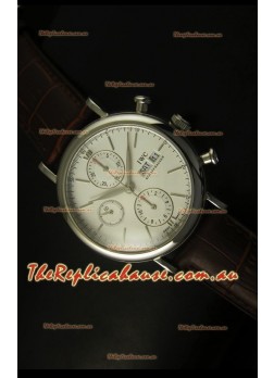 IWC Portofino Chronograph Swiss Timepiece in Steel Case White Dial