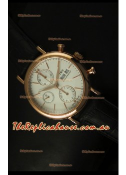 IWC Portofino Chronograph Swiss Timepiece in Rose Gold Case White Dial