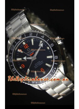 Omega Planet Ocean GMT Black Swiss Replica Watch - 1:1 Ultimate Mirror Edition