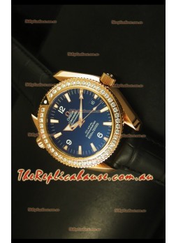 Omega Planet Ocean Rose Gold Plated Swiss Timepiece with Diamonds