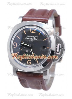 Panerai Luminor GMT 10 Days Brown Leather Wristwatch PN-20110520