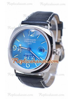 Panerai Radiomir GMT 10 Days Swiss Wristwatch Blue Face PN-20110522