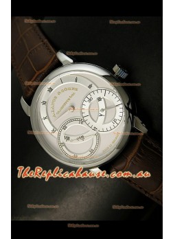 Alange Sohne Dual Sub Dials Japanese Watch Brown Strap