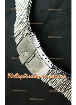 Breitling 440 Solid Stainless Steel Polished Strap with Breitling Double Fliplock Clasp