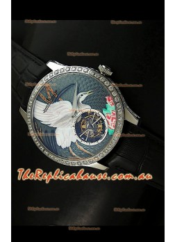 Jaeger LeCoultre Porcelain Crane Flying Tourbillon Watch - MIRROR REPLICA