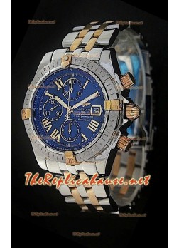 Breitling Chronomat Evolution Two Tone Watch in Light Blue Dial