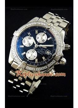 Breitling Chronomat Evolution Swiss Replica Watch with Diamonds Bezel