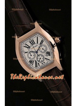Cartier Tortue Chronograph Japanese Quartz Rose Gold Watch